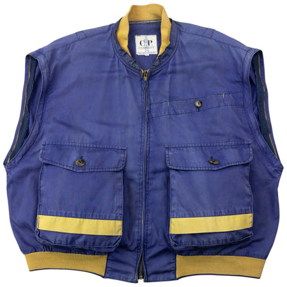 Vintage 80s CP Company Zip Off Sleeve Bomber Jacket Size M | Medium, Purple