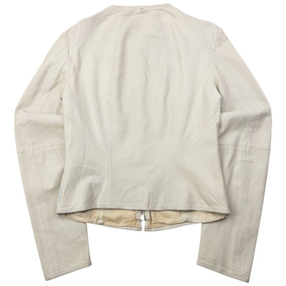 Vintage 2000s Armani Jeans Cropped Leather Jacket Womens Size M