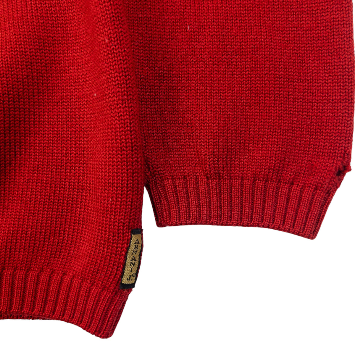 Vintage 2000s Armani Jeans Wool Knit Jumper Size M | Medium, Red