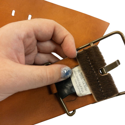 Vintage 2000s Miu Miu Calf Hair Leather Belt Size L | O/S, Brown