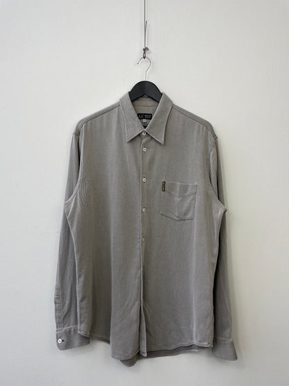 Armani Jeans 00s Fine Rib Shirt | X-Large, Light Grey