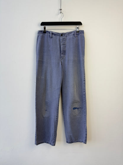 Vintage Workwear Trousers | O/S, Faded Blue