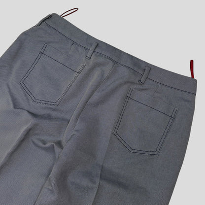 Prada Sport AW00 Textured Two-Tone Pleated Trousers - IT42