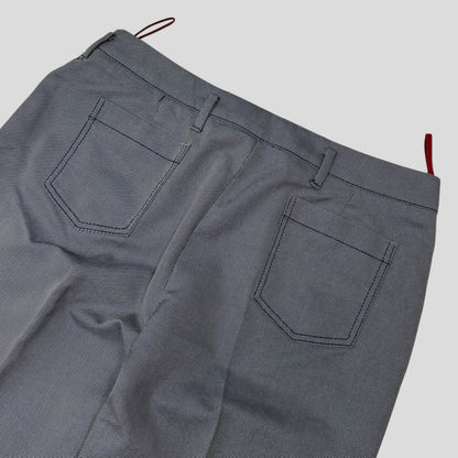 Prada Sport AW00 Textured Two-Tone Pleated Trousers - IT42 | Default Title, Multicoloured