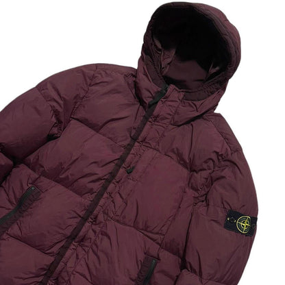 Stone Island Maroon Garment Dyed Down Jacket