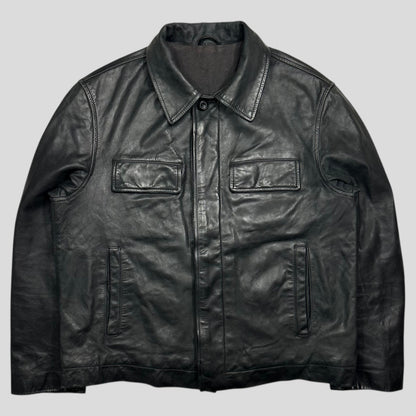 Iceberg 90’s Wool Lined Leather Harrington Work Jacket - L