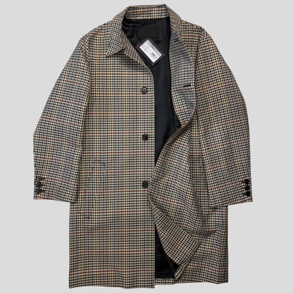 Prada 2020 Plaid Houndstooth Impermeable Virgin Wool Car Coat  - M | O/S, Red