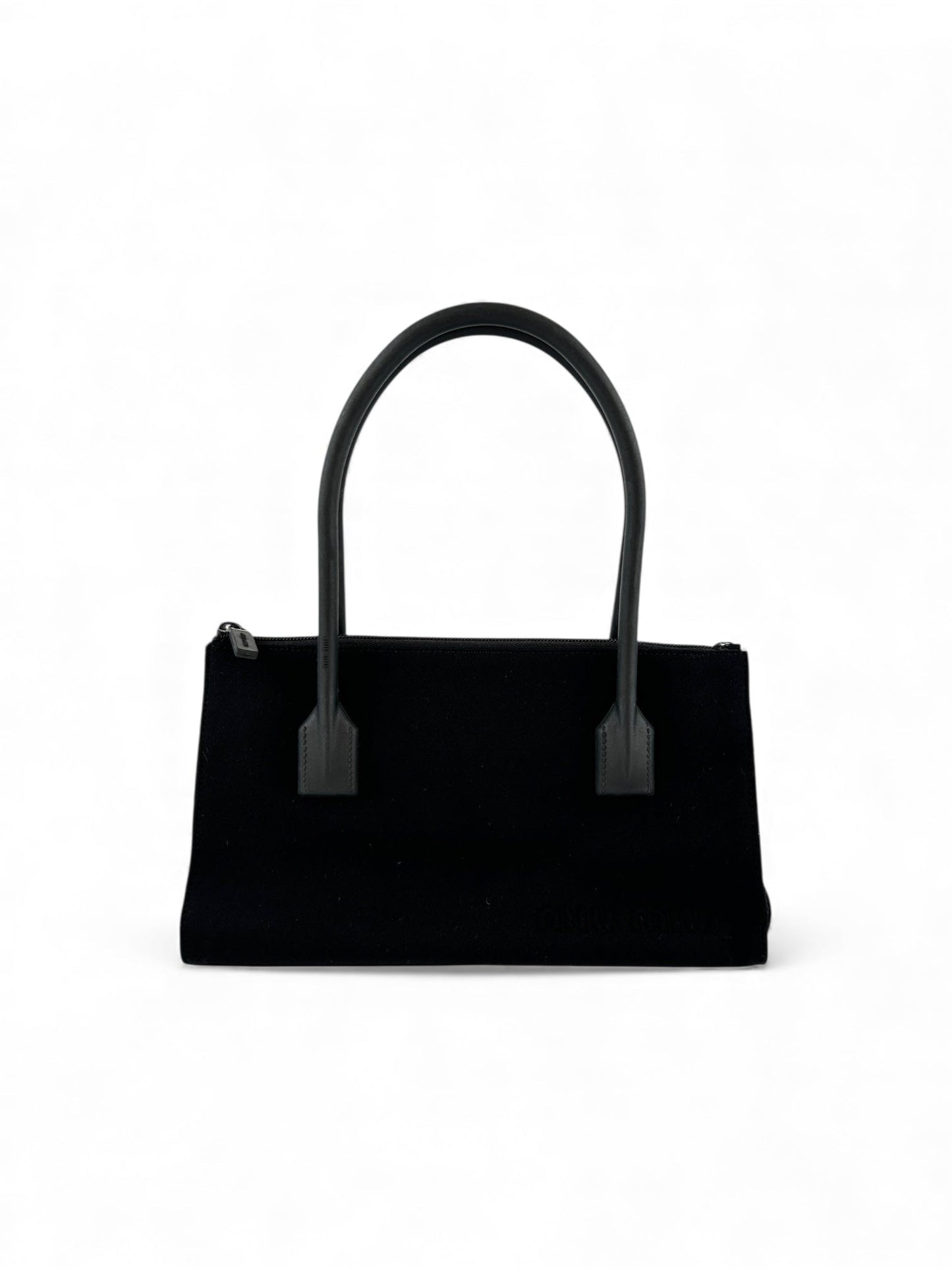 Archive 1998 Miu Miu Embossed Cloth Handbag | O/S, Black