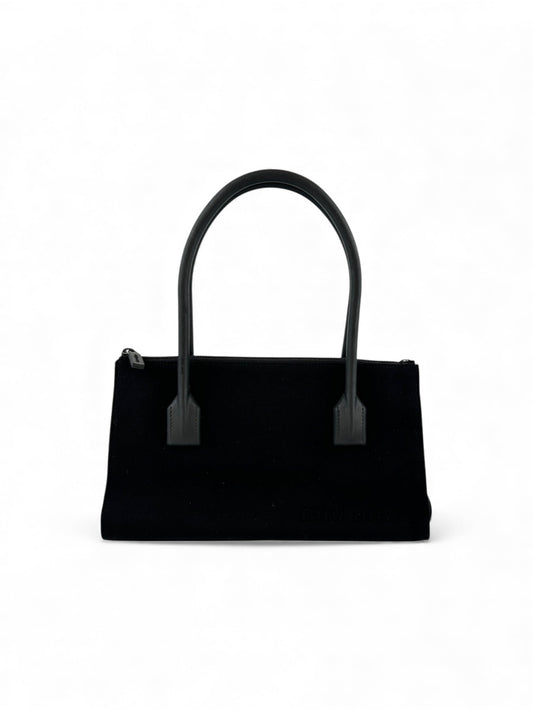 Archive 1998 Miu Miu Embossed Cloth Handbag | O/S, Black