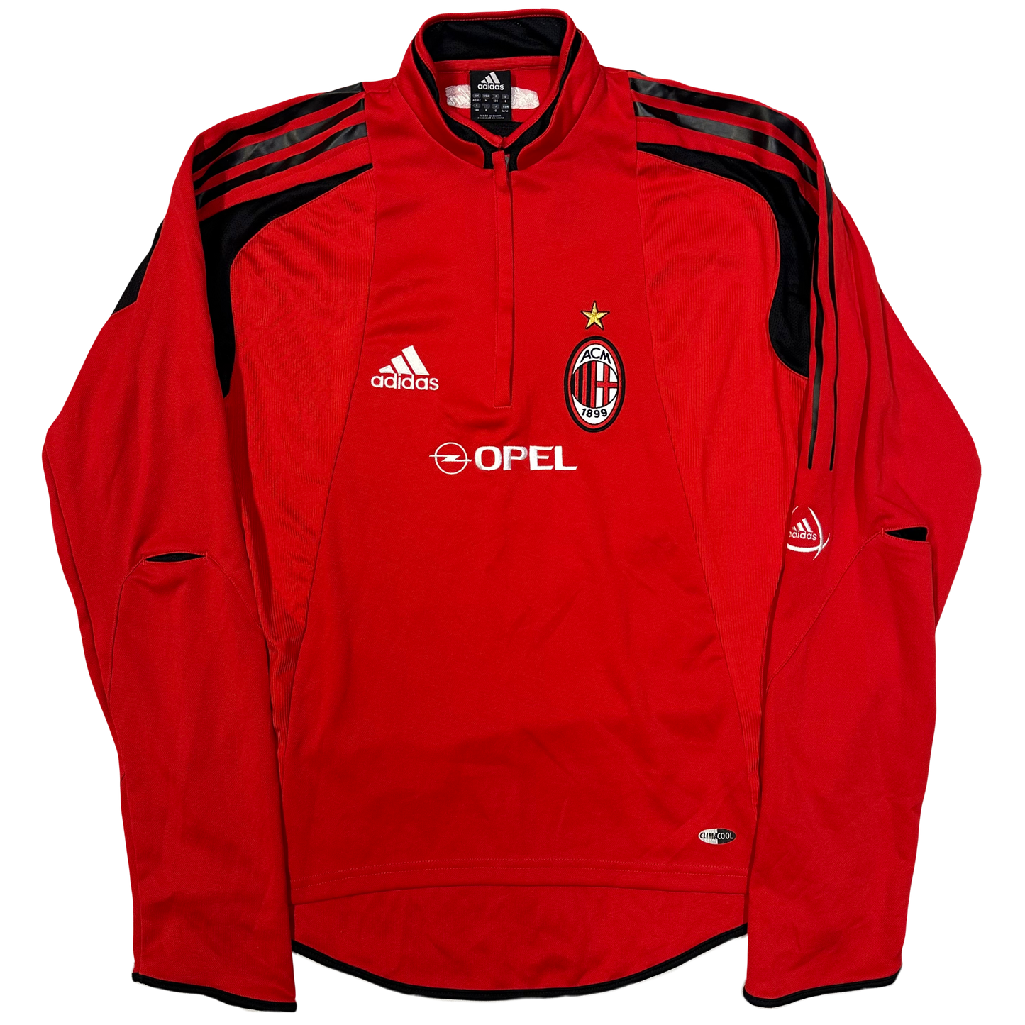 Adidas 2004/05 AC Milan Training Quarterzip Top In Red ( M )