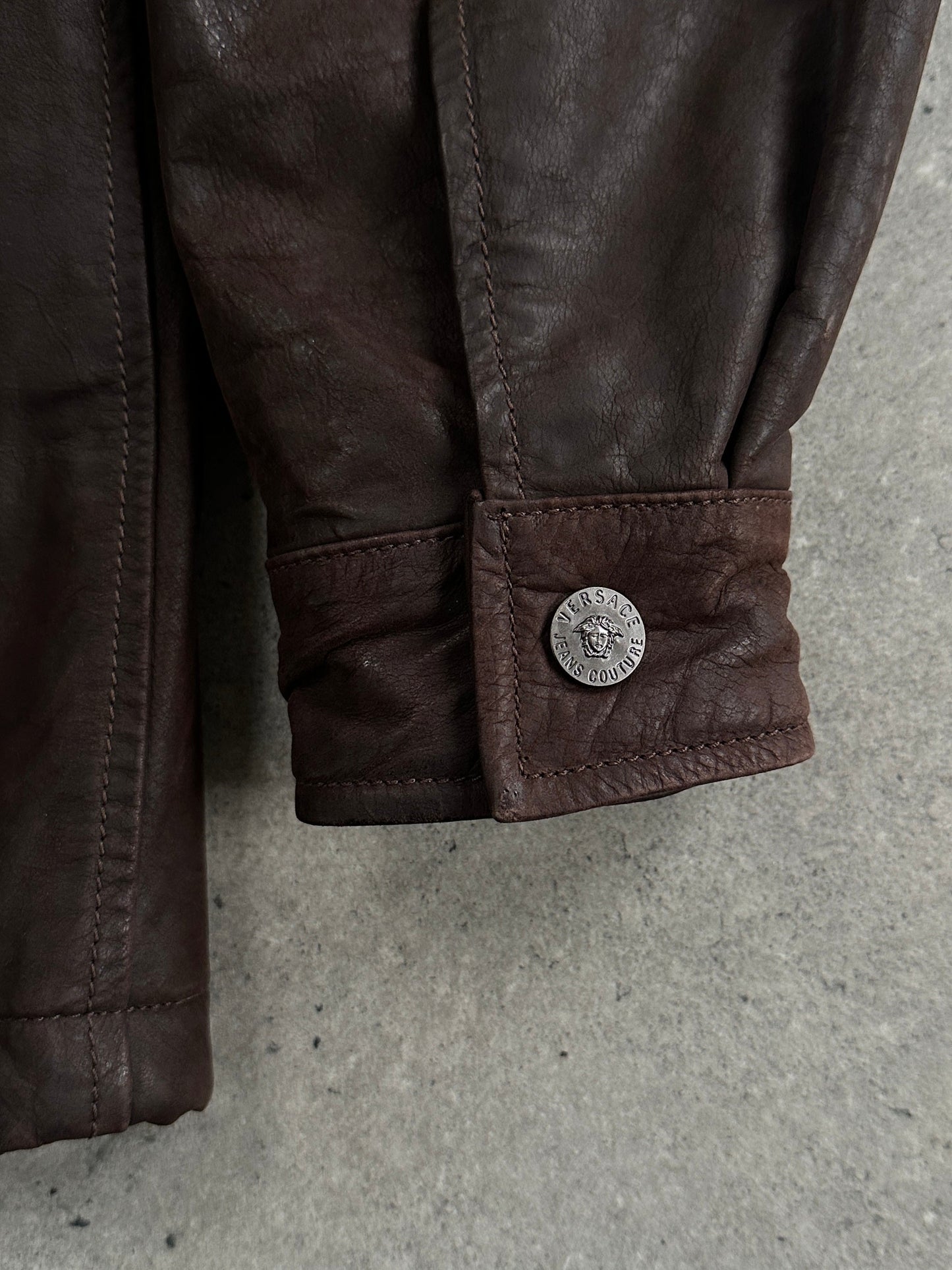 Versace Jeans Couture 1990s Boxy Leather Jacket - L