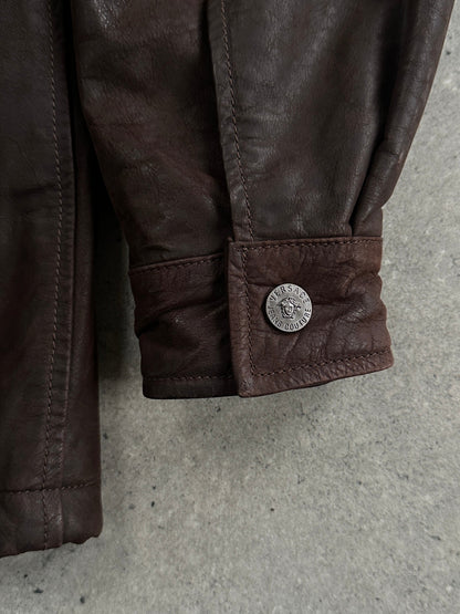 Versace Jeans Couture 1990s Boxy Leather Jacket - L