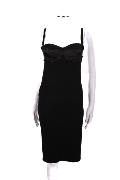 Dolce & Gabbana Bustier Slip Dress Black S | O/S, Black