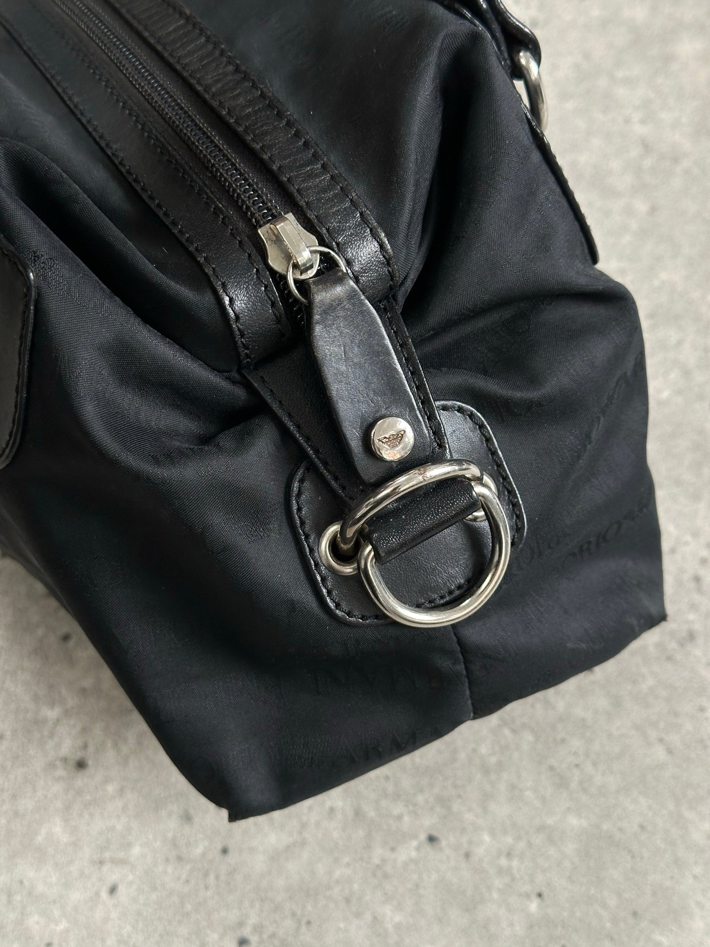 Emporio Armani 2000s Nylon Monogram Shoulder Bag
