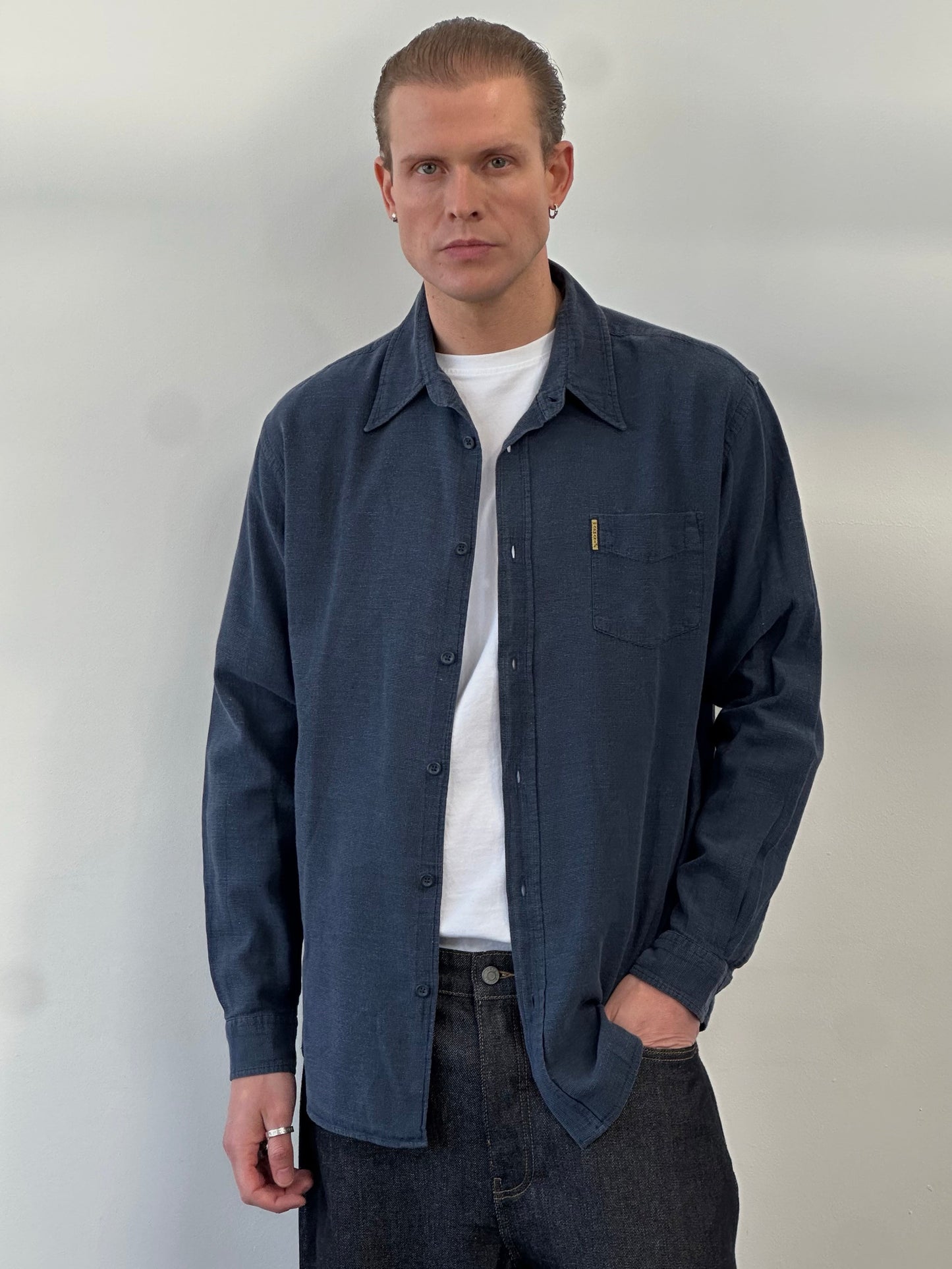 Armani Jeans 1990s Pure Cotton Woven Shirt - L