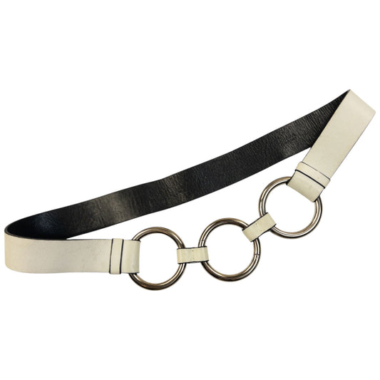 Vintage 2000s Prada Leather Ring Belt Size W32 | O/S, Silver