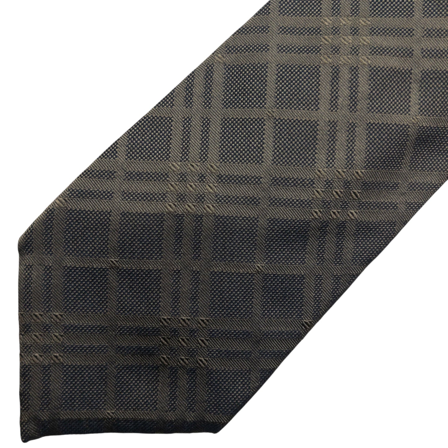 Vintage 2000s Burberry Nova Check Silk Tie | O/S, Brown