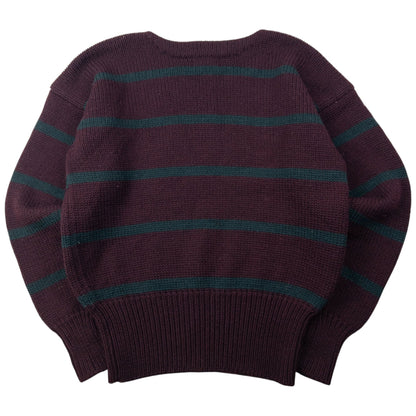 Vintage 90s Polo Ralph Lauren Crest Striped Knit Wool Jumper Size XL | XL, Multicoloured