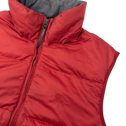 Vintage Burberry Brit Zip Up Puffer Gilet Size XL | XL, Red