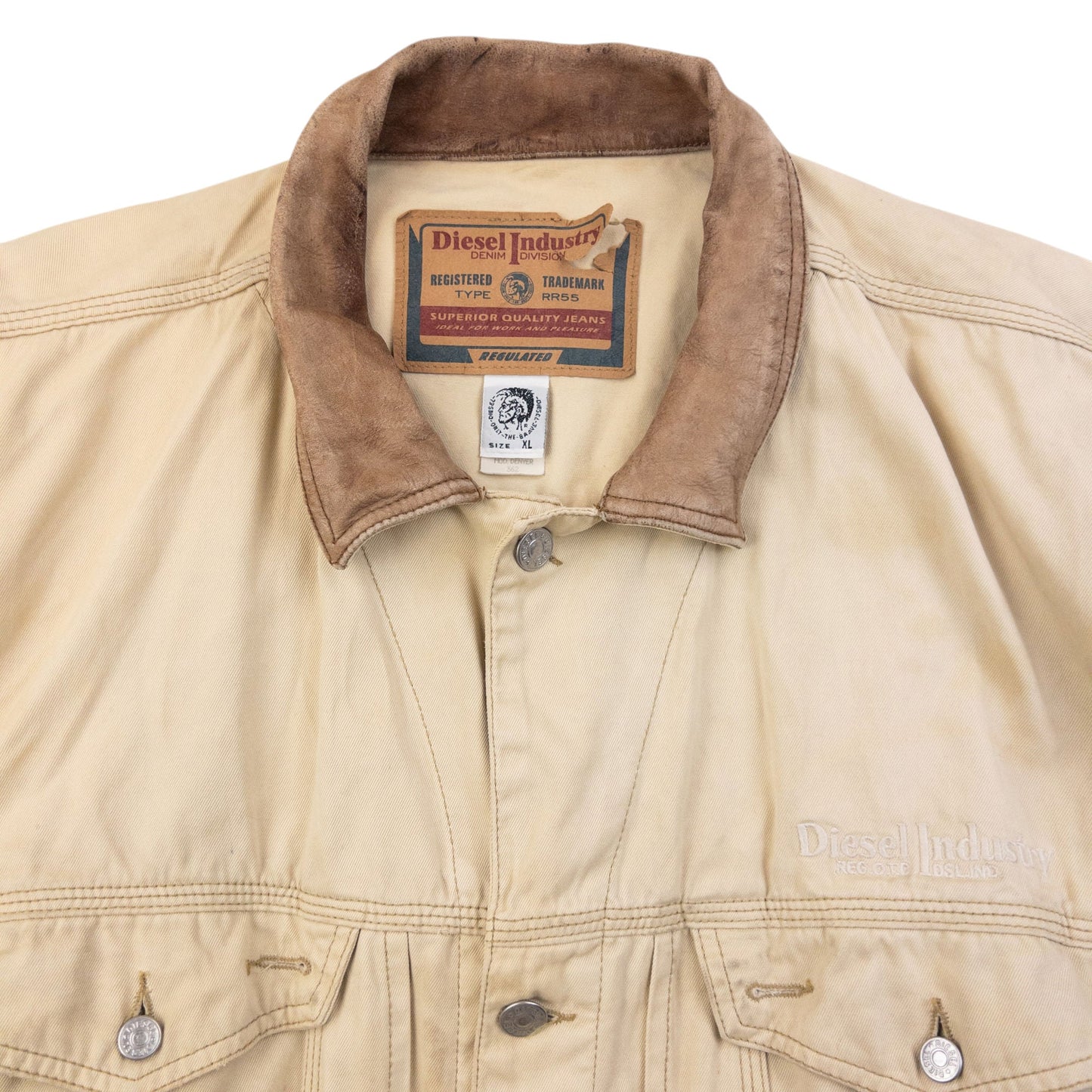 Vintage 90s Diesel Industry Button Up Jacket Size XL | XL, Beige