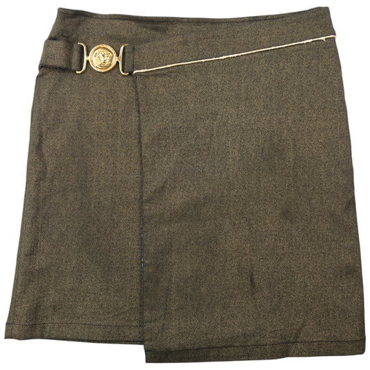 Vintage 2000s Versace Jeans Couture Wrap Mini Skirt Womens Size W34 | W34, Gold