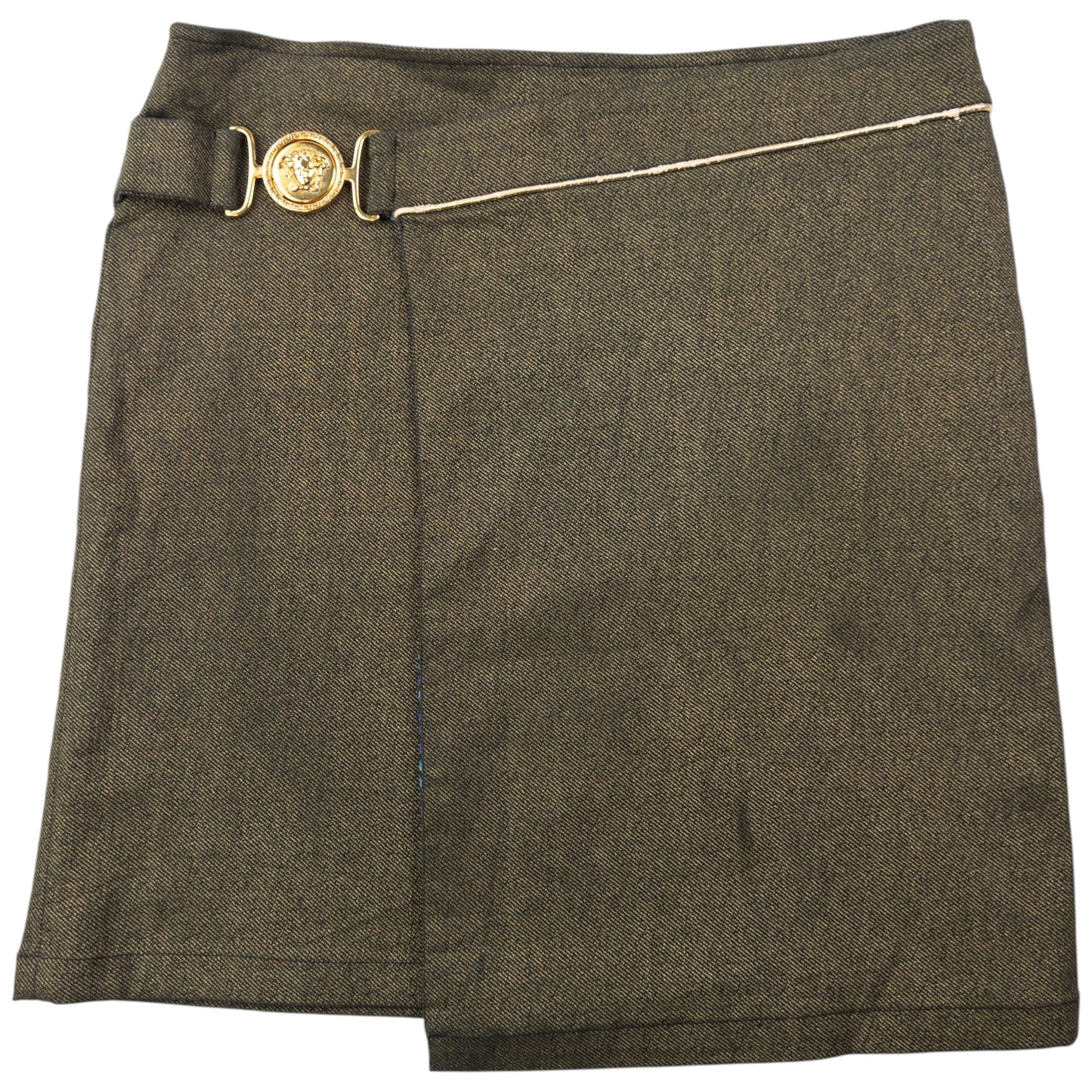 Vintage 2000s Versace Jeans Couture Wrap Mini Skirt Womens Size W34 | W34, Gold