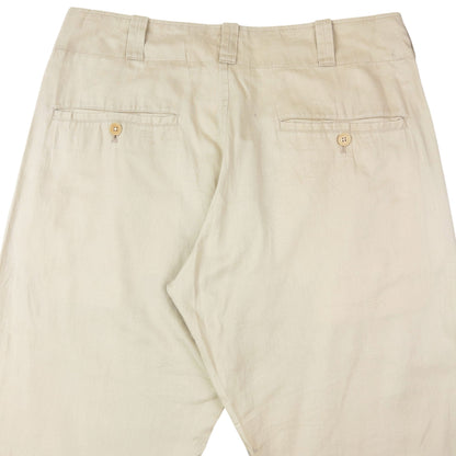 Vintage 2000s Yohji Yamamoto Linen Trousers Size W34 | W34, Cream