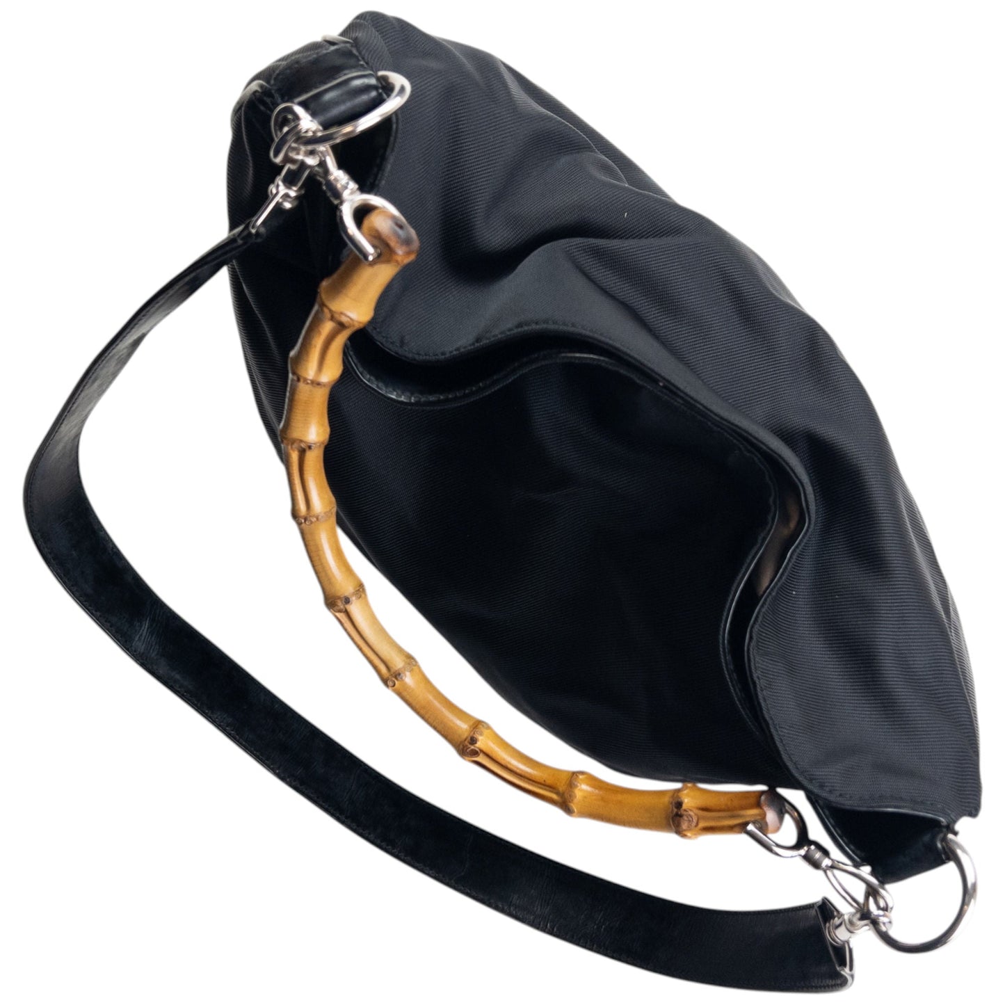 Vintage 2000s Gucci Bamboo Handle Hobo Handbag