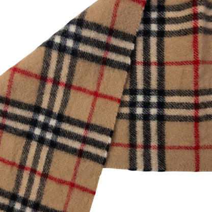 Vintage Burberry Nova Check Lambswool Tassel Scarf
