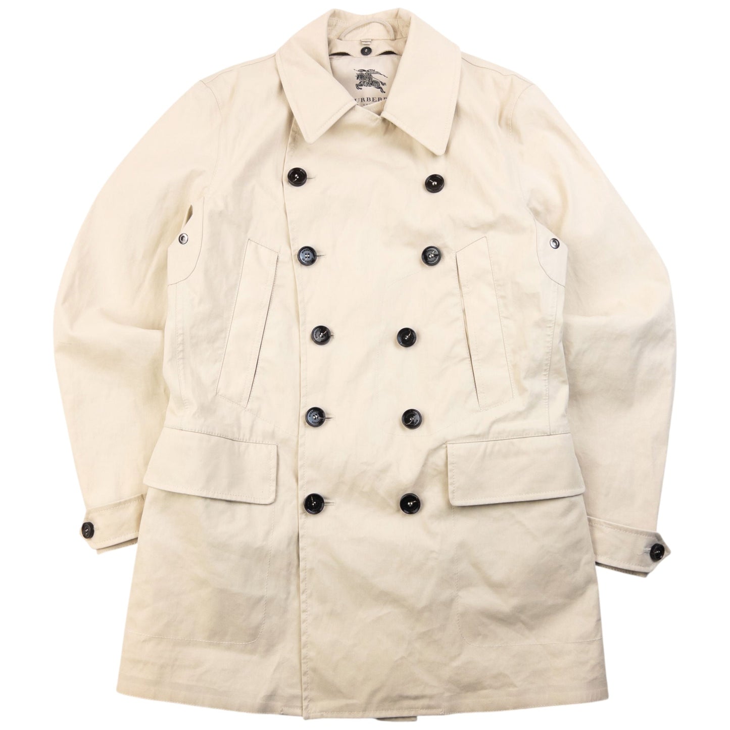 Vintage Burberry Button Up Trench Jacket Size M | Medium, Cream