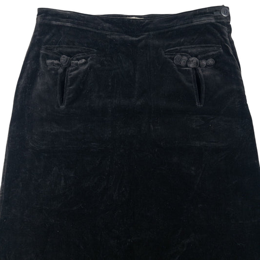 Vintage Workshop Yohji Yamamoto Velour Skirt Womens Size W28 | W28, Black