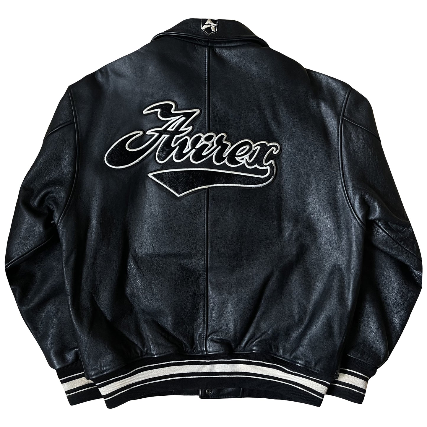 Avirex Spell Out Leather Varsity Jacket - M | Medium, Red