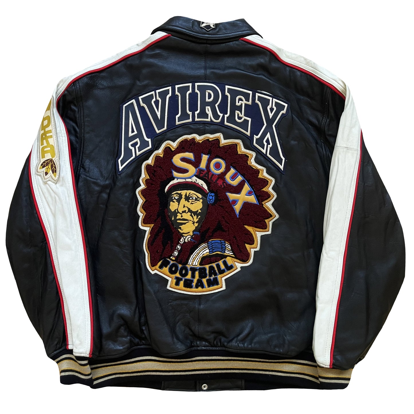 Avirex Sioux Football Team Leather Varsity Jacket - L