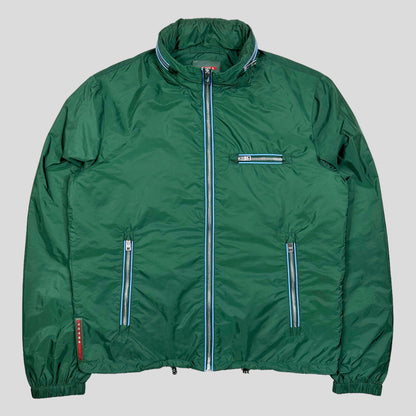 Prada Milano 2015 Emerald Contrast Zip Nylon Windbreaker