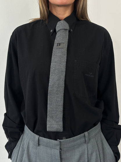 Japanese Vintage 1990s Pure Wool Knitted Flag Tie