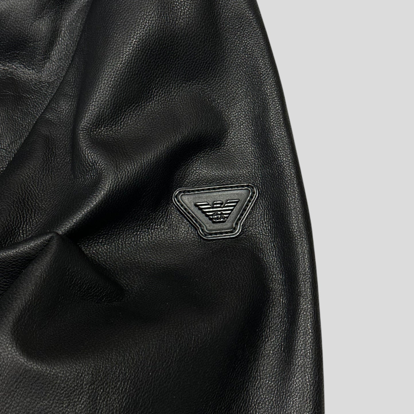 Emporio Armani 2018 Lambs Leather Bomber Jacket - M/L | Default Title, Black