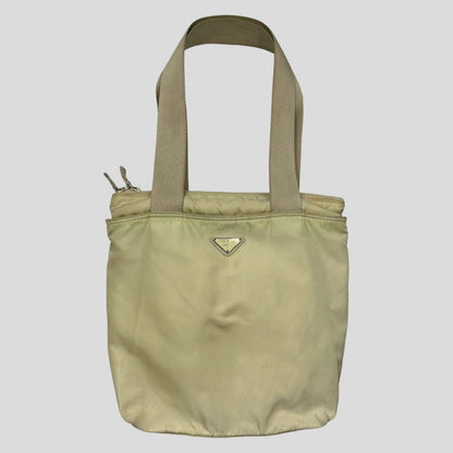Prada Milano 00’s Nylon Tote Shoulder Bag | O/S, Cream
