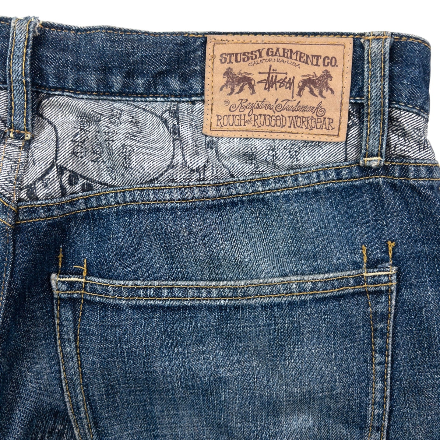 Vintage 2000s Stussy Speech Bubble Denim Jeans Size W34