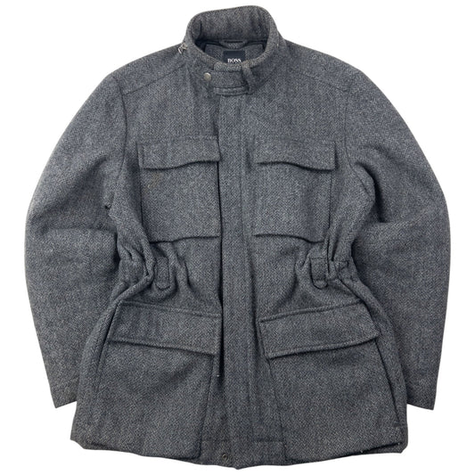 Vintage 2000s Hugo Boss Multi Pocket Wool Jacket Size M | Medium, Grey