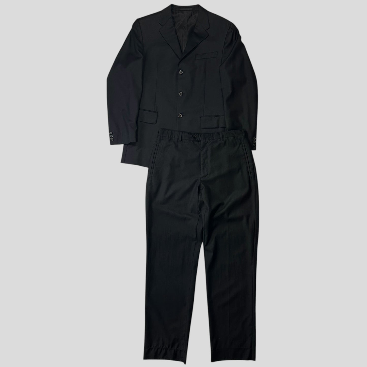 Prada 00’s Virgin Wool Black Suit Blazer + Trousers - IT50 (M/L) | Default Title, Black