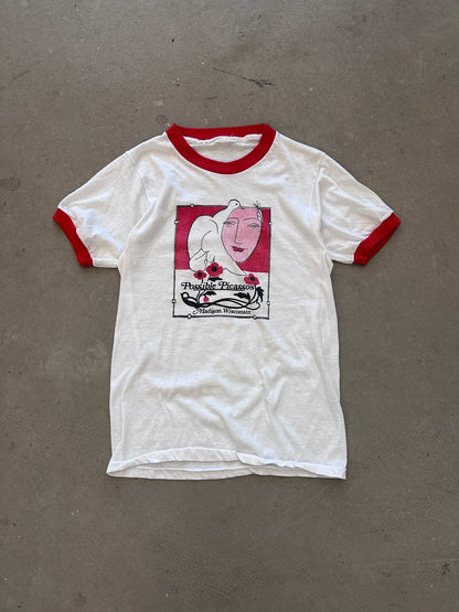 1980's Possible Picassos Ringer T-Shirt - S | Default Title, Red