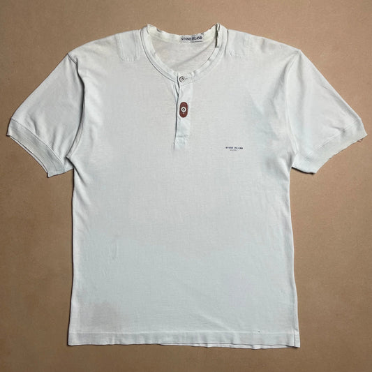 S/S 1989 Marina Rubber Buttonhole Cotton Henley Shirt