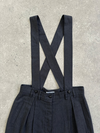 Vintage 1990s Pleated Detectable Braces Tailored Trousers - W26