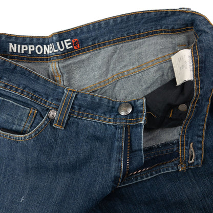 Vintage Jizo Bosatsu Embroidered Troll Japanese Denim Jeans Size W35