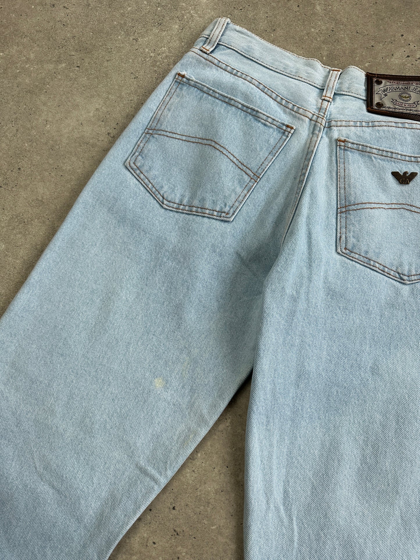 Armani Jeans Light Wash Tapered Leg Denim Jeans - W26