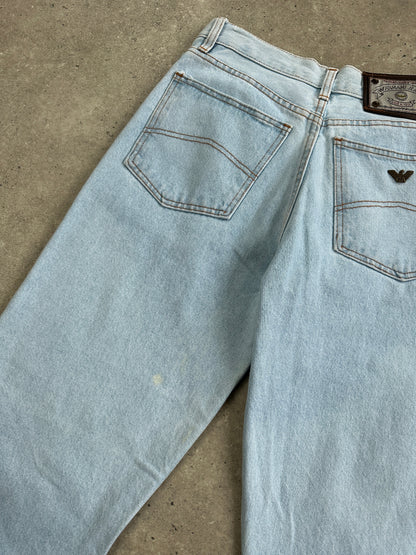Armani Jeans Light Wash Tapered Leg Denim Jeans - W26
