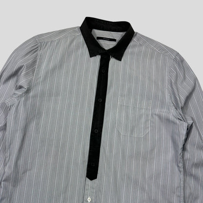 Gucci Striped Placket Cotton Longsleeve Shirt - M | Default Title, Grey