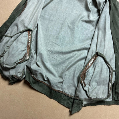 S/S 1989 Racing Green Raso Gommato Double Collar Bomber Jacket