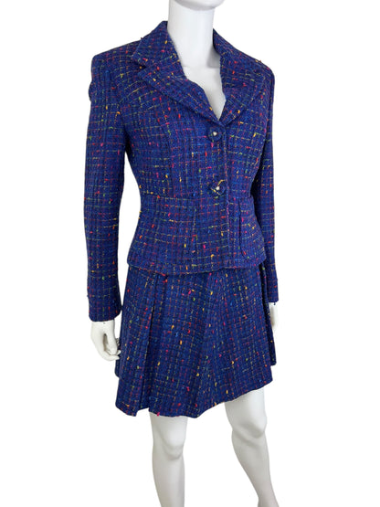 Versace early 1990s boucle skirt suit