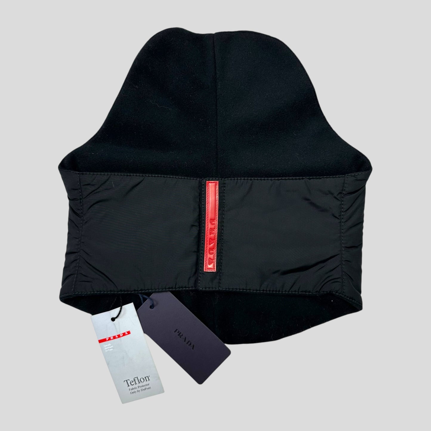 Prada Sport FW98 Teflon Nylon Fleece Magnetic Neck Gaitor | Default Title, Black